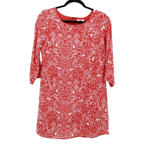 Old Navy Shift Dress Womens S Red Bloomcore Boho Preppy Classic Modern Feminine - Picture 1 of 16